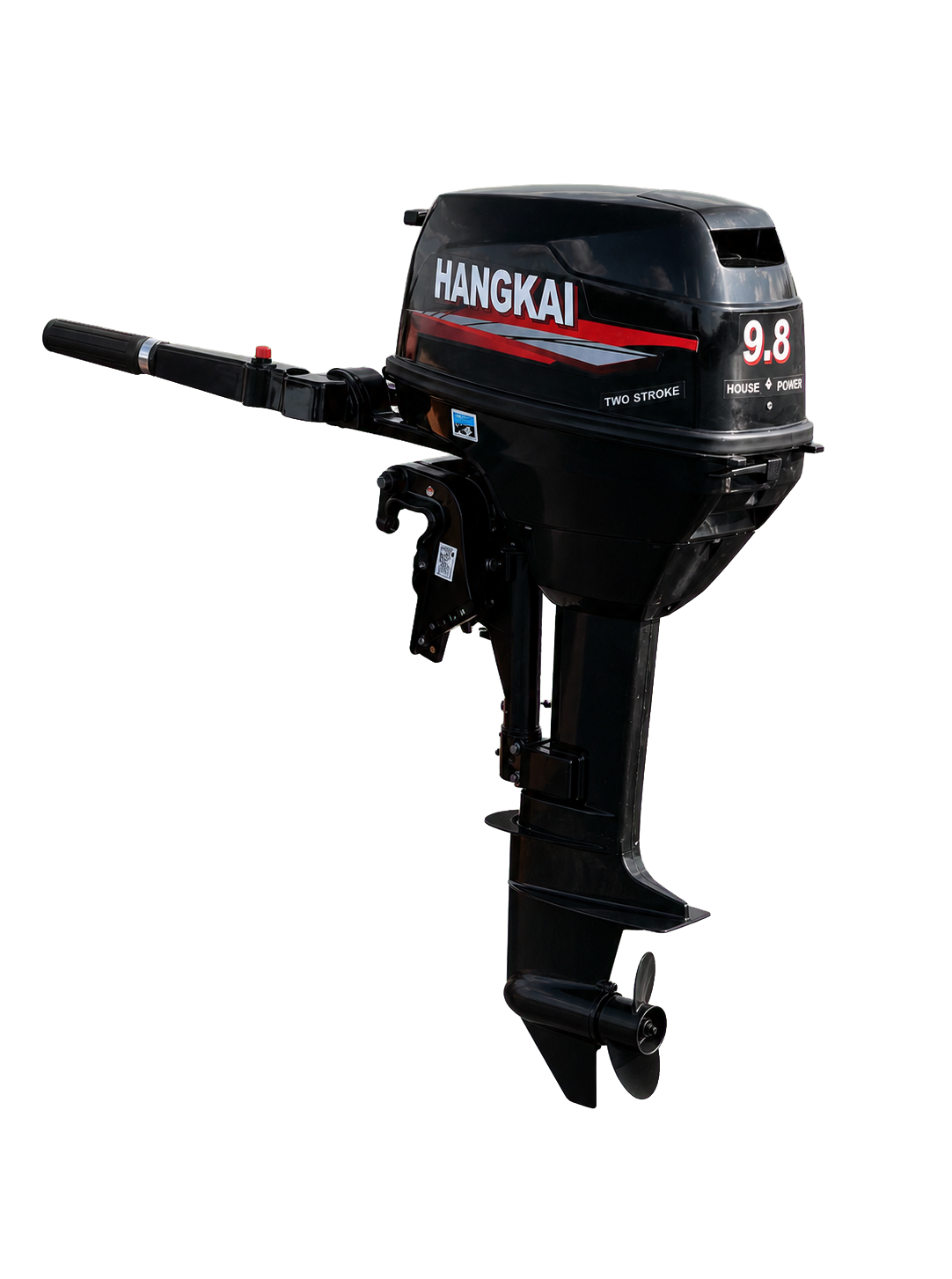 Лодочный мотор Hangkai 9.8 на нейтральном фоне