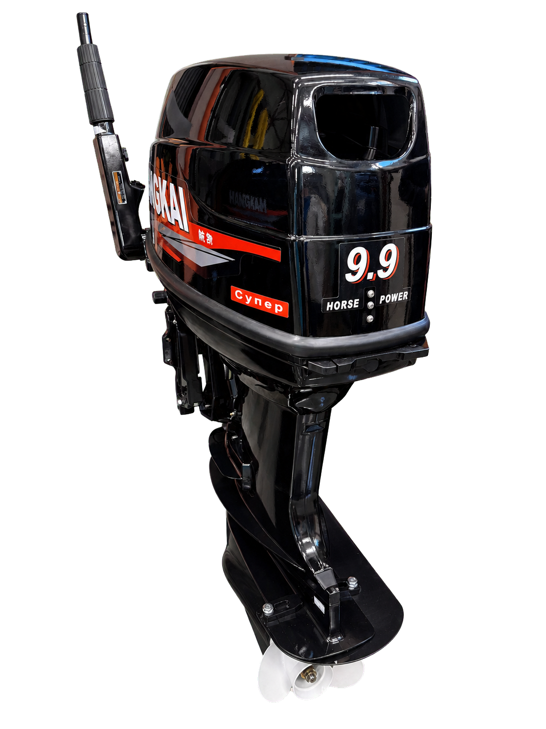 Лодочный мотор Hangkai Super 40 на нейтральном фоне